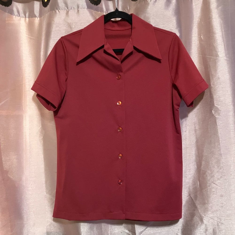 Elegant Maroon Women's Button-Down Shirt